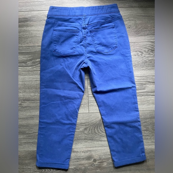 Soft Surroundings Blue Stretch Pull On Cuffed Pants Size S Spring Summer Casual - Picture 2 of 7